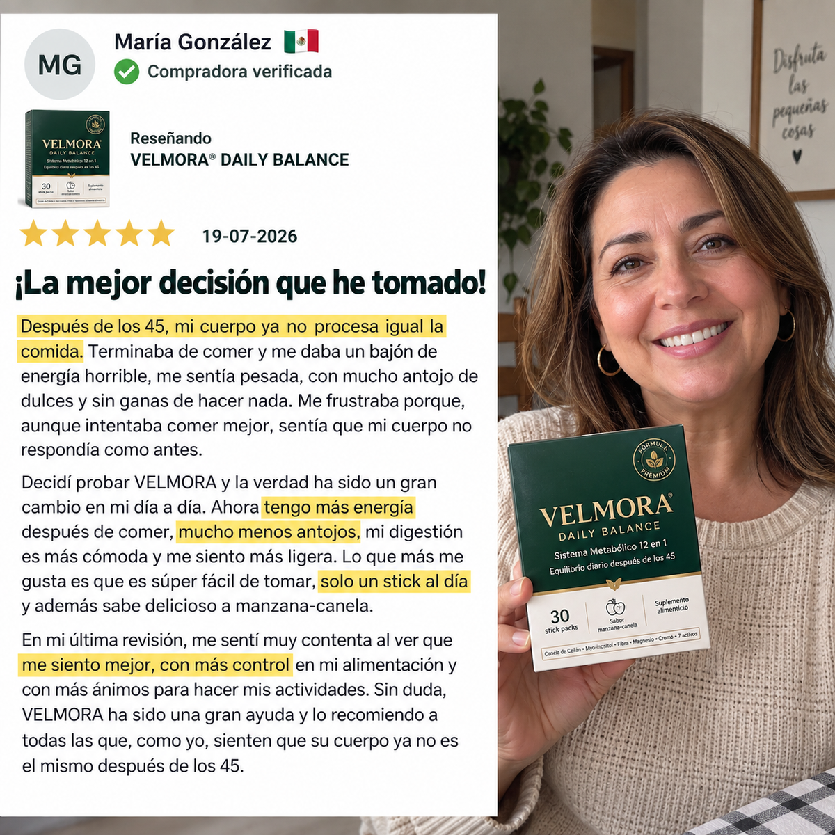 VELMORA® – Ayuda a mantener estable el azúcar en tu sangre