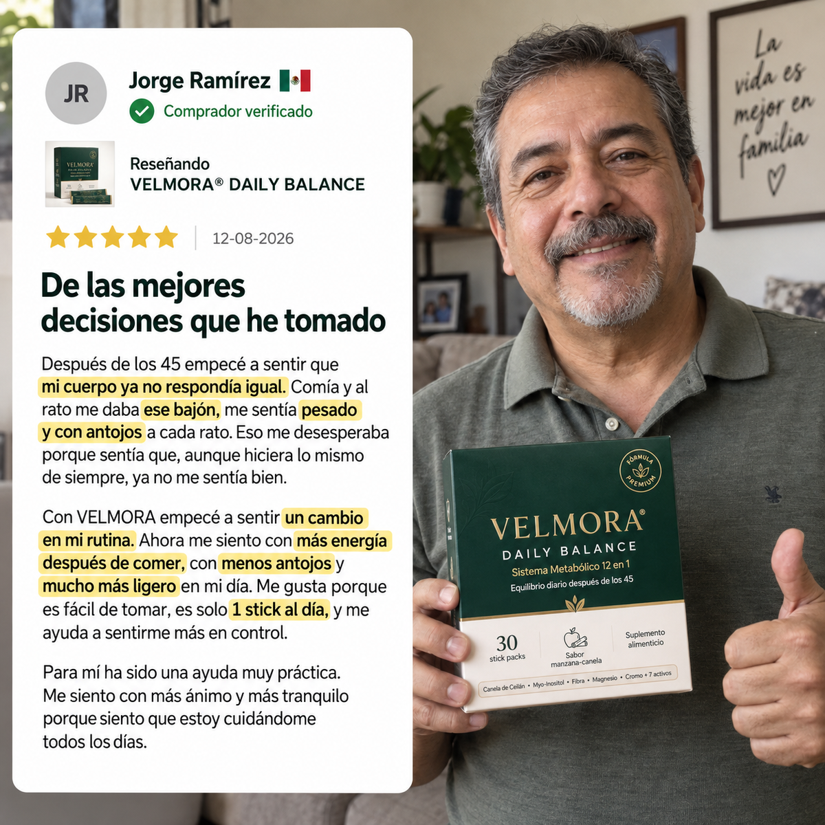 VELMORA® – Ayuda a mantener estable el azúcar en tu sangre